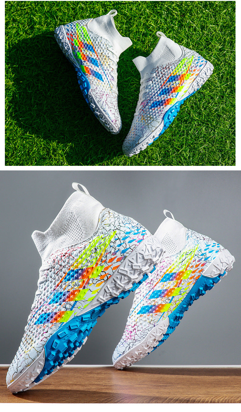 New high-top soccer shoes for men and women AG Spike TF Broken Nail Youth Student Grassland Competition Training Shoes