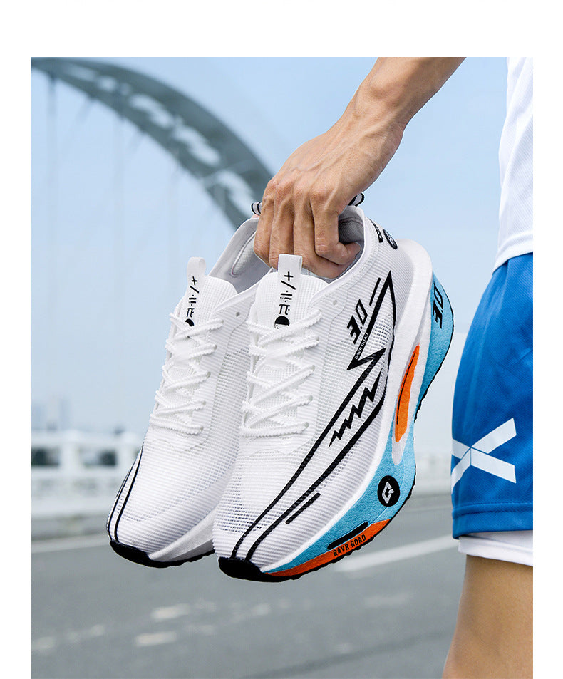 2025New Fashionable Casual Breathable Comfortable Running Shoes with Real Carbon Plate High Elasticity Shock Absorption for Student Training Sports Shoes