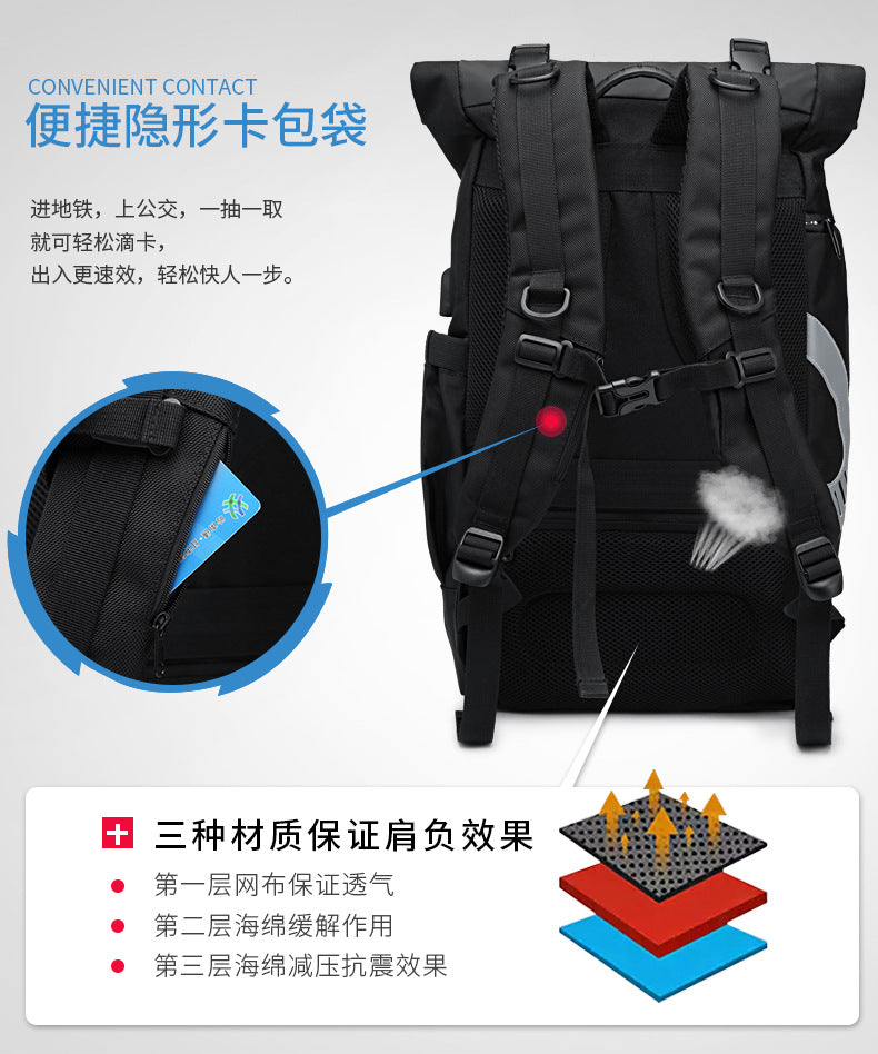 OZUKO Korean Style Student Backpack Double Shoulder Bag Large capacity waterproof laptop bag casual commuting travel bag for men