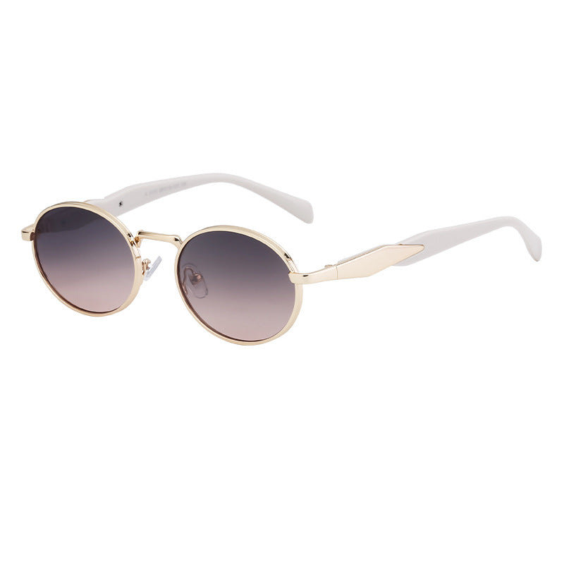 Oval Small Frame Sunglasses for Women, High-End Brand, European and American Style, Trendy UV Protection Sunglasses