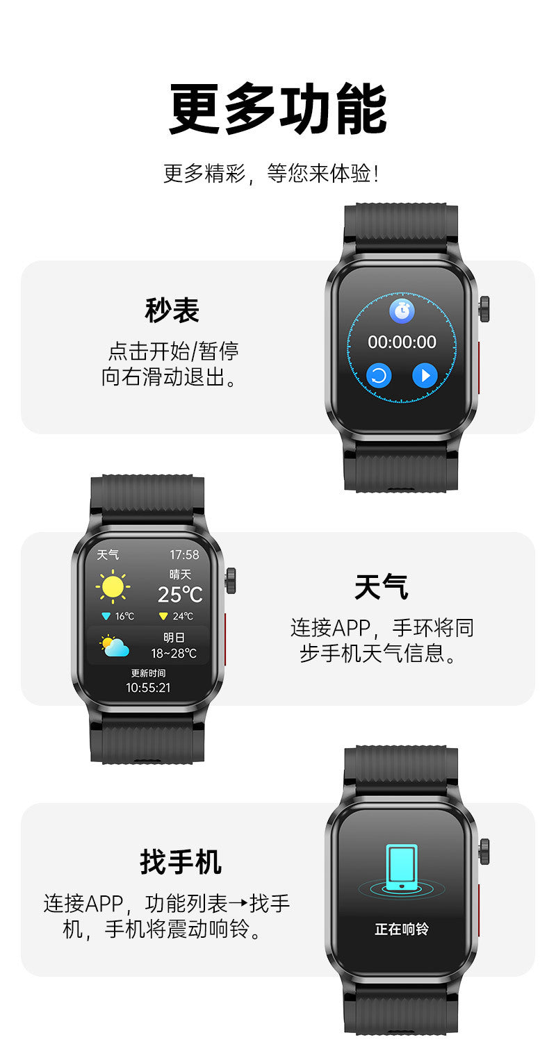 P300pro Air Pump Type Blood Pressure Smart Health Watch ECG Blood Sugar Monitoring Air Pump Blood Pressure Smart Watch