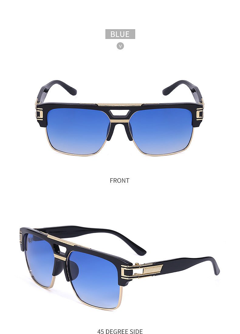 Glasses for Men Driving Special European and American Large Frame Sunglasses Men's High-end Sense Retro Trend Sunscreen Sunshade Full Frame Sunglasses