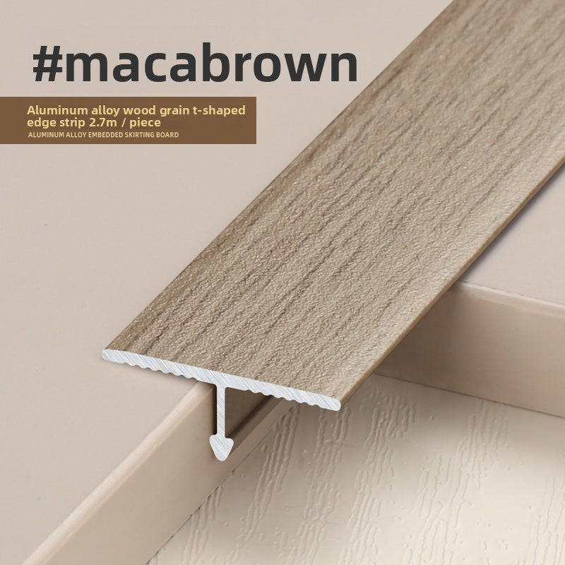 Macabrown aluminum alloy wood grain edge strip, 2m length, ideal for finishing edges.