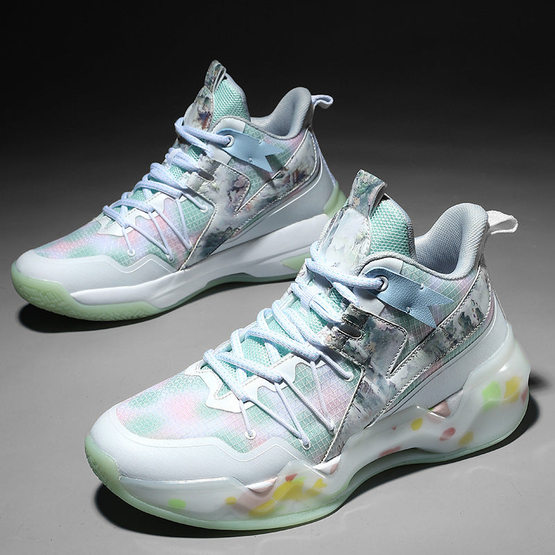 2025New National Era Men's Shoes Fashion Sports Shoes Youth High Elasticity Cushioning Anti-Slip Wear-Resistant Trendy Basketball Shoes