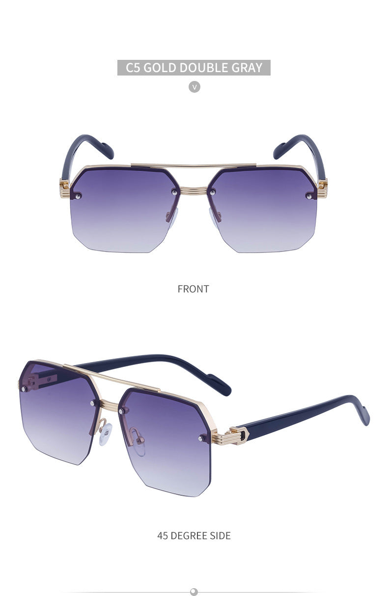 2025New style sunglasses with a high-end feel, European and American half-frame glasses, fashionable sunglasses for women with UV protection sunglasses