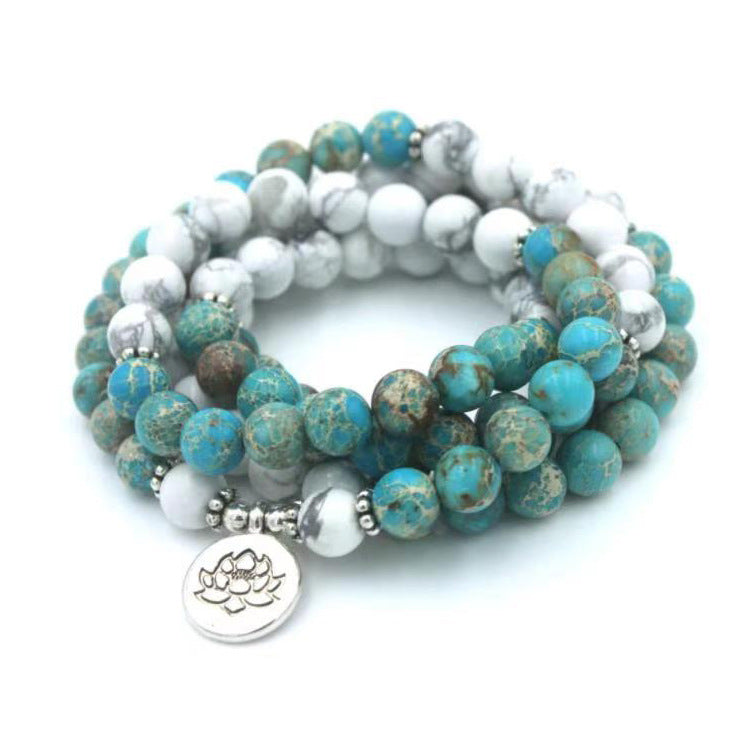 108Pink Quartz Bracelet Lotus Pendant Necklace Bracelet Buddhist Bead Necklace Factory Direct Sale