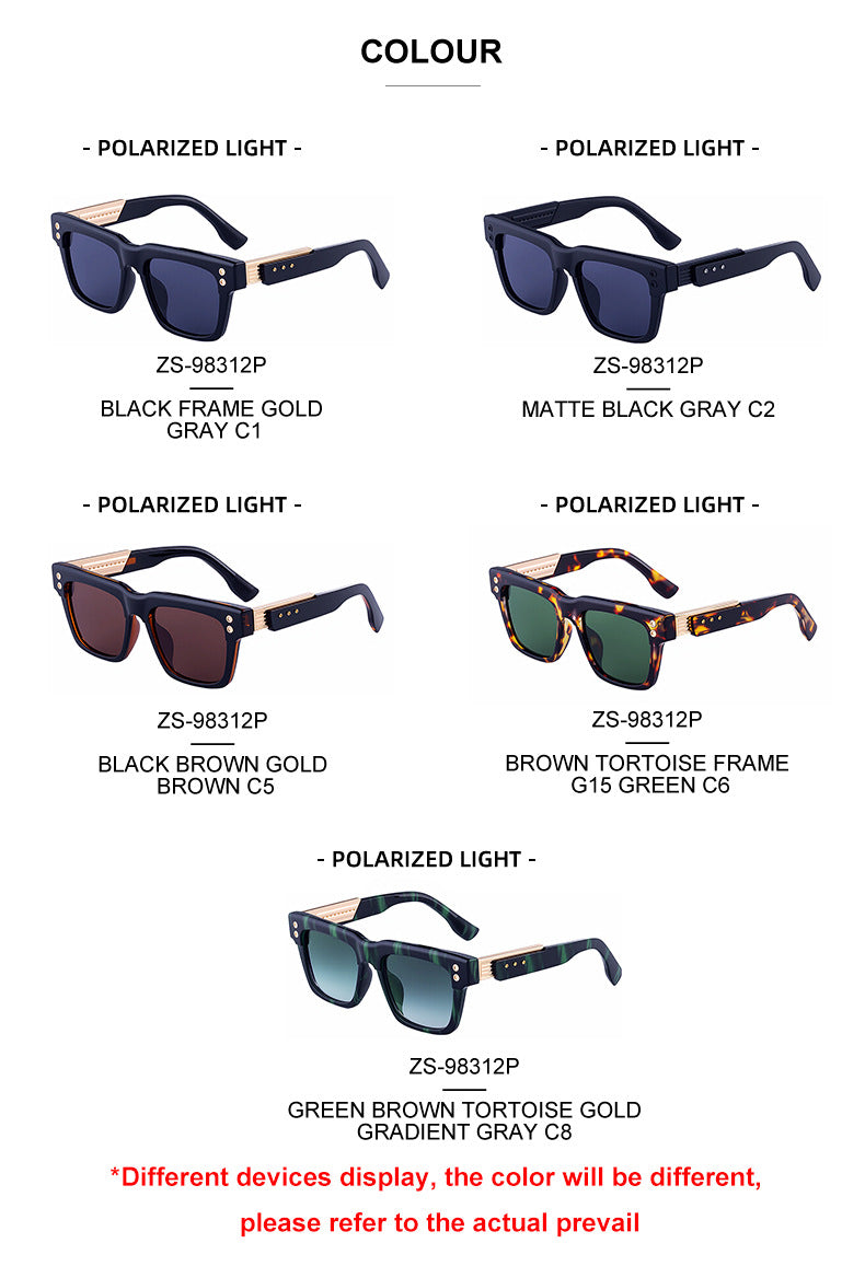 Men's Square Frame Polarized Sunglasses2025European and American retro high-end sun protection sunglasses for driving