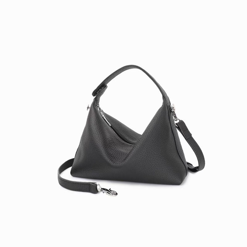 Women's Genuine Leather Bag2025New Style Lunch Box Bento Boston Bag Top Layer Cowhide Crossbody Niche Single Shoulder Crossbody