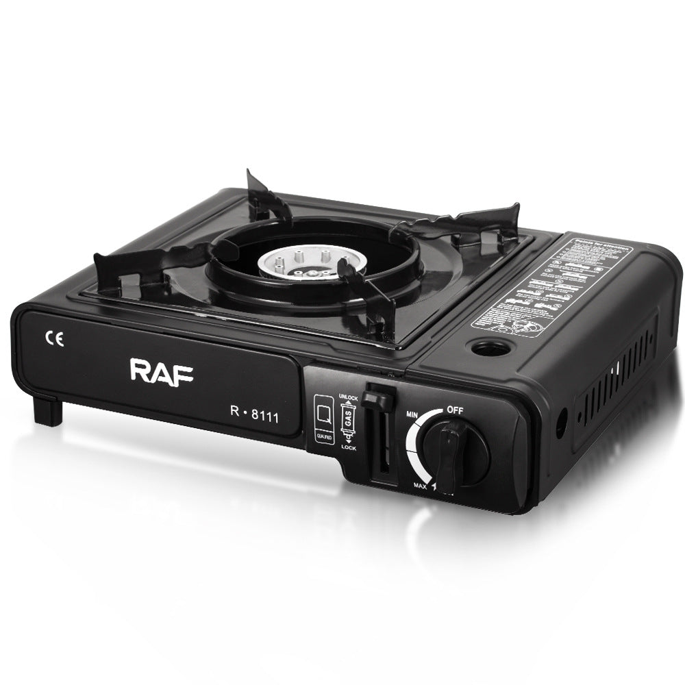 RAF Gas Stove Single Burner Household Liquefied Gas Tabletop Flameout Protection Glass Rotating High Heat Natural Gas R.8111