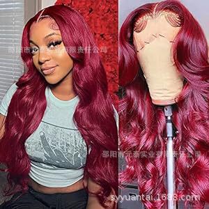 Dark Burgundy Lace Front Wigs 13X4 Body Wave Synthetic Wigs