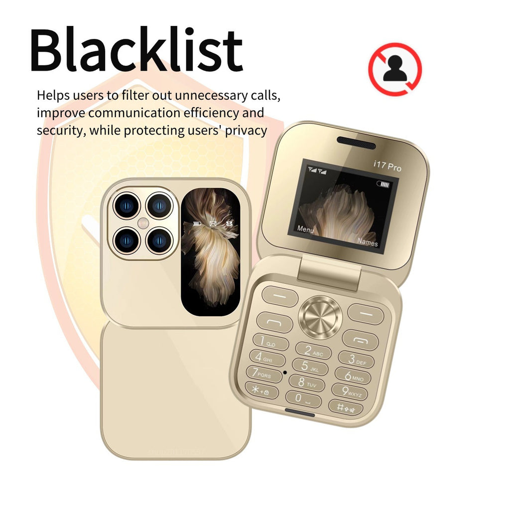 Hot Selling Exquisite Appearance Mini Folding Feature Phone Flip Cover Elderly Button Phone Pocket Phone
