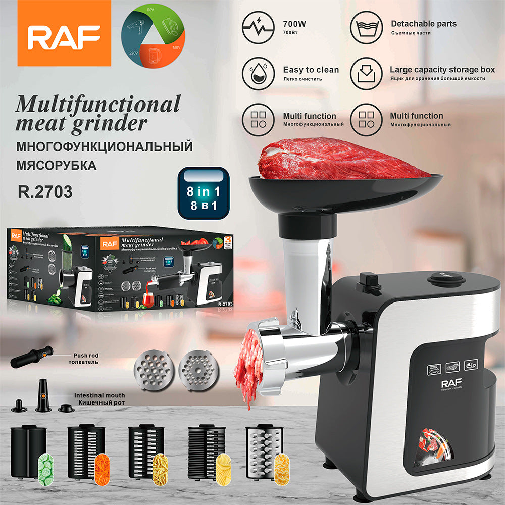 RAF Blender Household Small Meat Grinder Electric Desktop Meat Mincer Sausage Stuffer Food Processing Machine