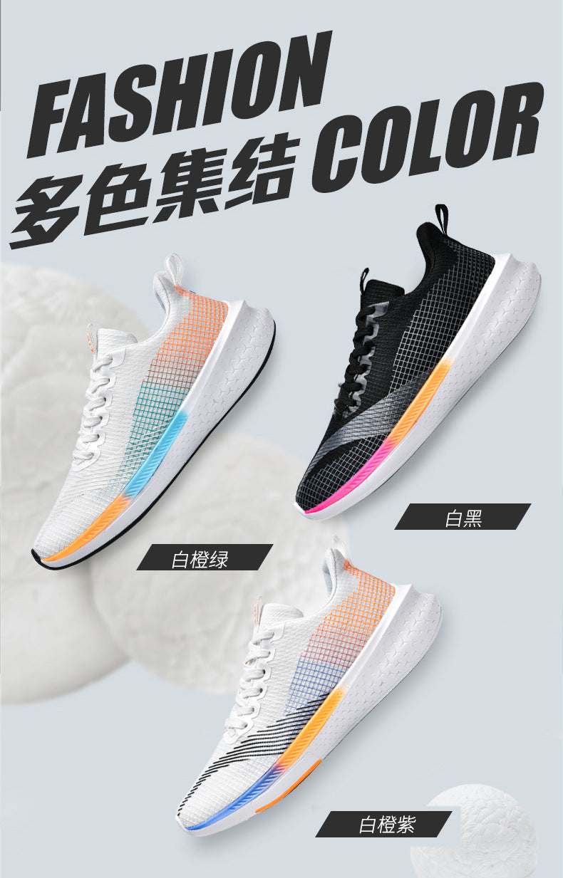 2025Spring and Summer Running Shoes for Men and Women, Mesh Breathable Soft Sole Student Sports Shoes, Racing Running Shoes, Shock Absorption, Casual Versatile