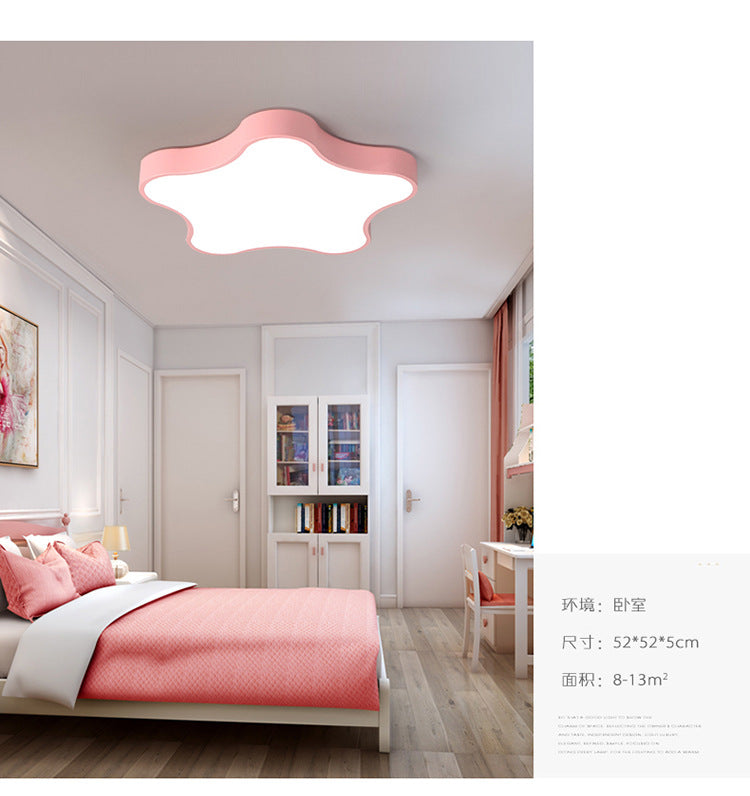 Macaron Five-Pointed Star Ceiling Light led Children's Room Lamp Nordic Iron Art Bedroom Lamp Kindergarten Cartoon Lighting