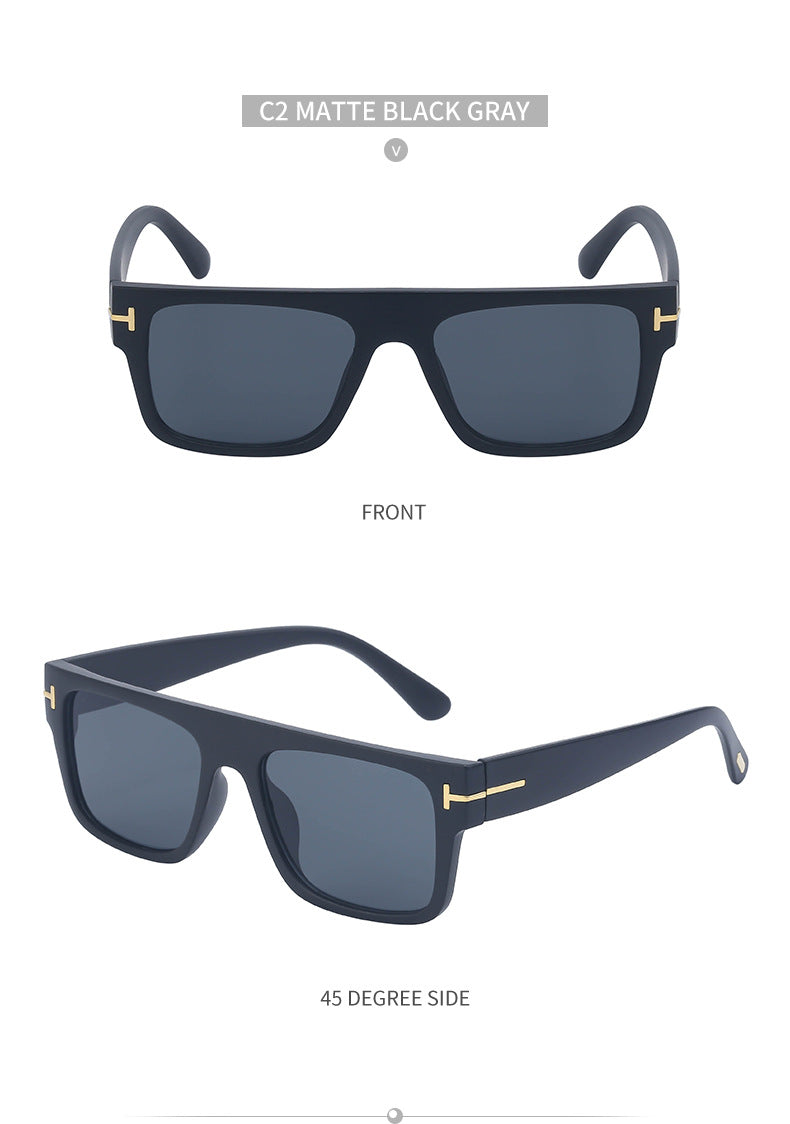 European and American retro women's sunglasses T Square Frame Sunglasses for Women Trendy Glasses Wholesale sunglasses