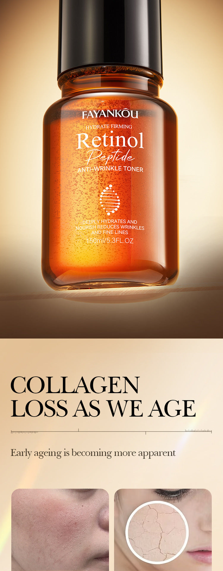 Full English Retinol Peptide Skincare Series  FAYANKOU Amino Acid Facial Cleanser  Wholesale