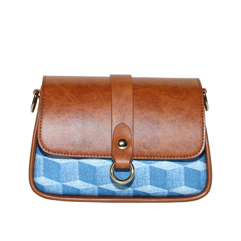 Women's Summer New Trend Retro Small Square Bag Personality Stylish Color-Block Shoulder Bag High-Quality Crossbody Bag for Women