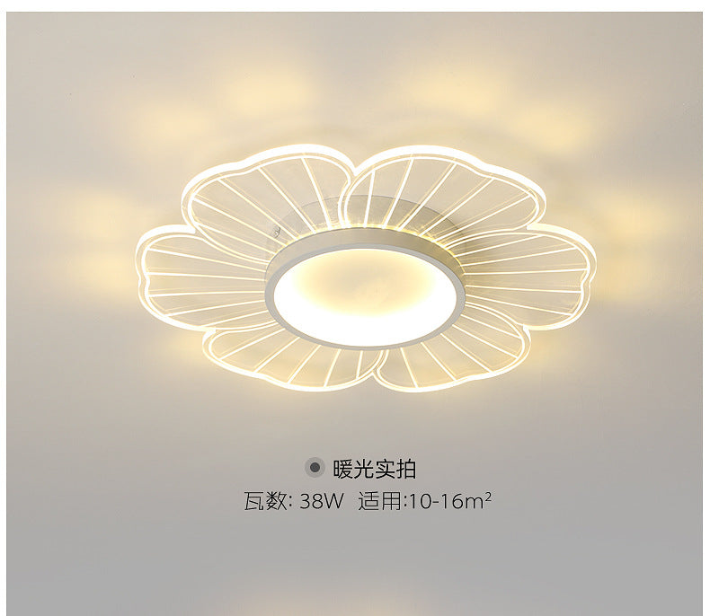 Nordic Flower Bedroom Light Ceiling Lamp Modern Simple Ultra-thin Round Lamp Creative Internet Celebrity Personality Lighting