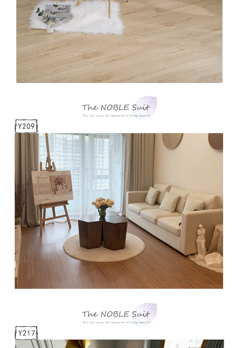 PVC Plastic Floor Stickers Self-Adhesive Wood Grain Cement Floor Stickers Special for Bedroom Waterproof Non-Slip Floor Renovation Chinese Style