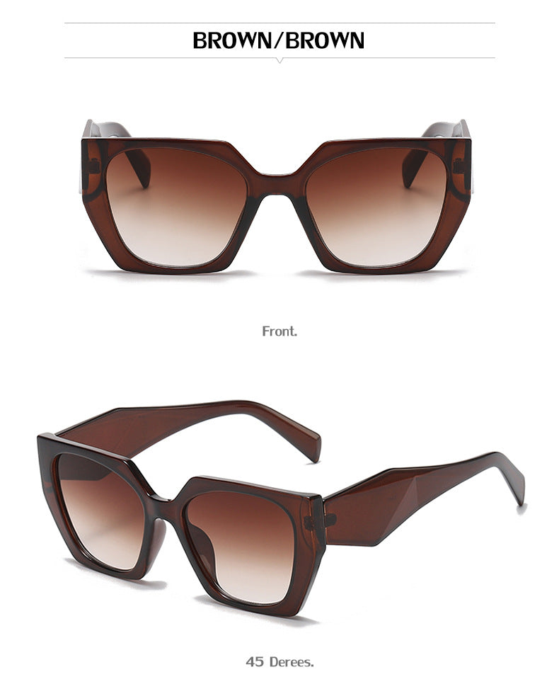 New Fashion Cat Eye Wide Leg Sunglasses for Women with High-end Feel ins Wholesale full frame sunglasses UV protection