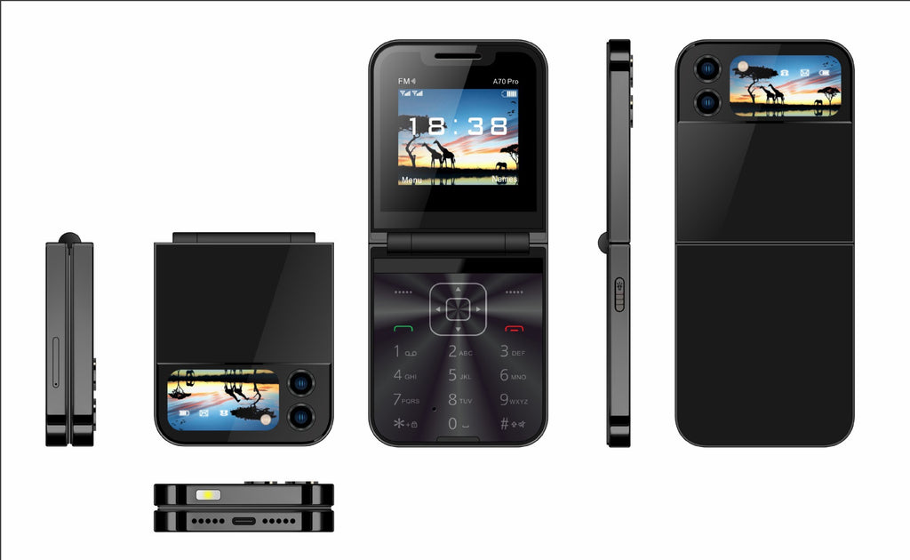 A7pro Flip Phone Mini Feature Phone Foldable Phone with Buttons2G Foreign Language Multi-Language