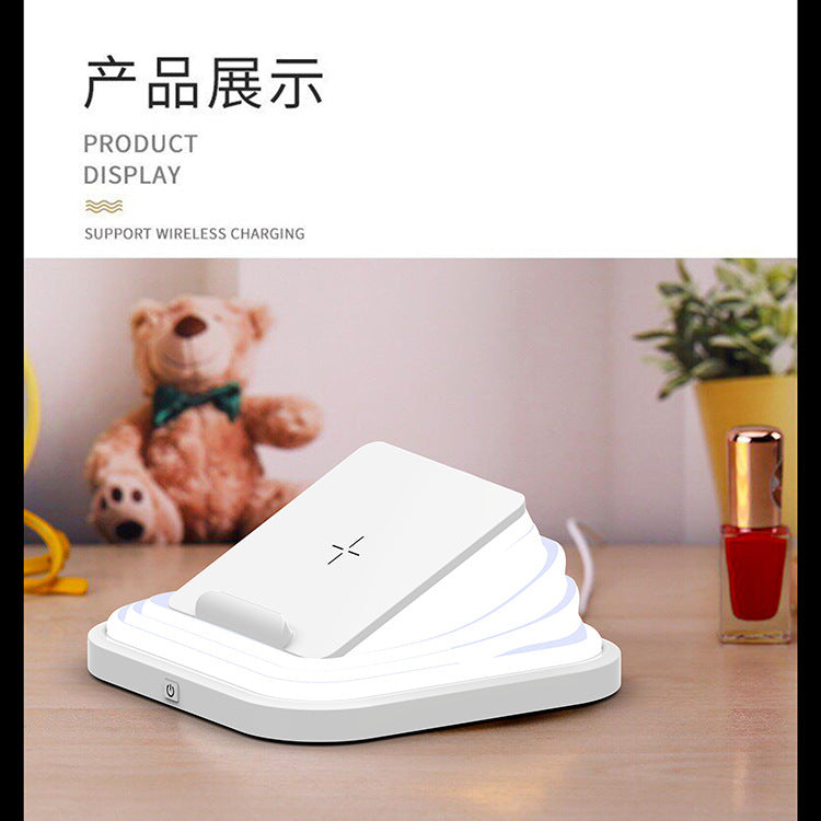 2-in-1 Magnetic Attachment15W Wireless Charging Table Lamp Gift Reading Lamp Multi-Color Adjustable Ambient Light Bedroom Bedside Lamp