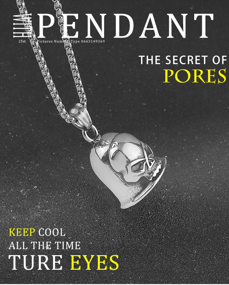 Stainless Steel Jewelry for Men and Women, Vintage Fashion Personality Bell Necklace, Titanium Steel Skull Pendant Accessories Wholesale
