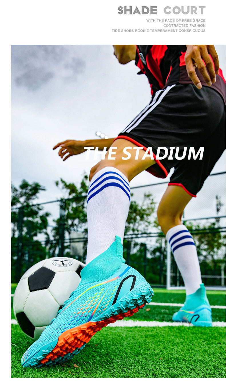 New football shoes for men and women AG Long Spike gold Competition Student Training Shoes Artificial Turf TF Wholesale of Broken Nails