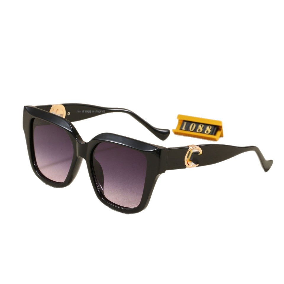 2025New style sunglasses for large faces, slimming effect, high-end feel, suitable for women Sunglasses European and American Classic Fashion