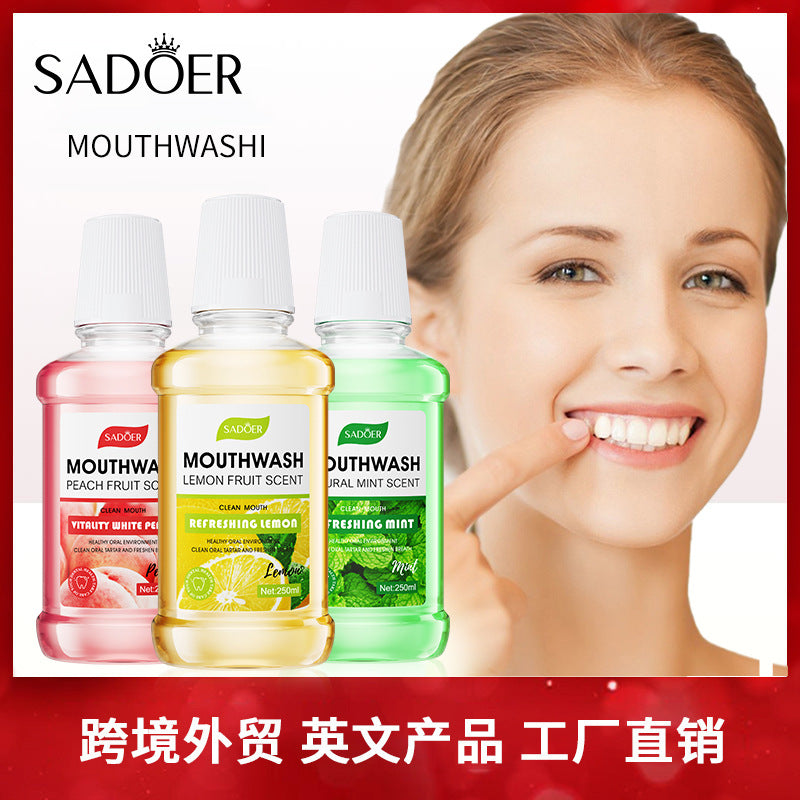 All English Mouthwash250ml  SADOER Peach Mint Lemon Oral Care  Foreign Trade Wholesale