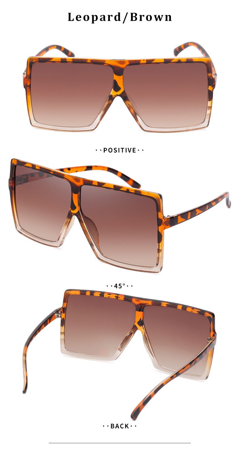 Large Frame UV Protection Sunglasses17059European and American Fashion Internet Celebrity Sunglasses for Women Trendy sunglasses