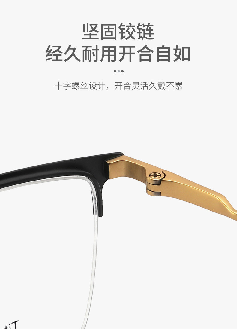 Business Eyebrow Pure Titanium Optical Frame New Half Frame Glasses Titanium Alloy Metal Frame Titanium Frame