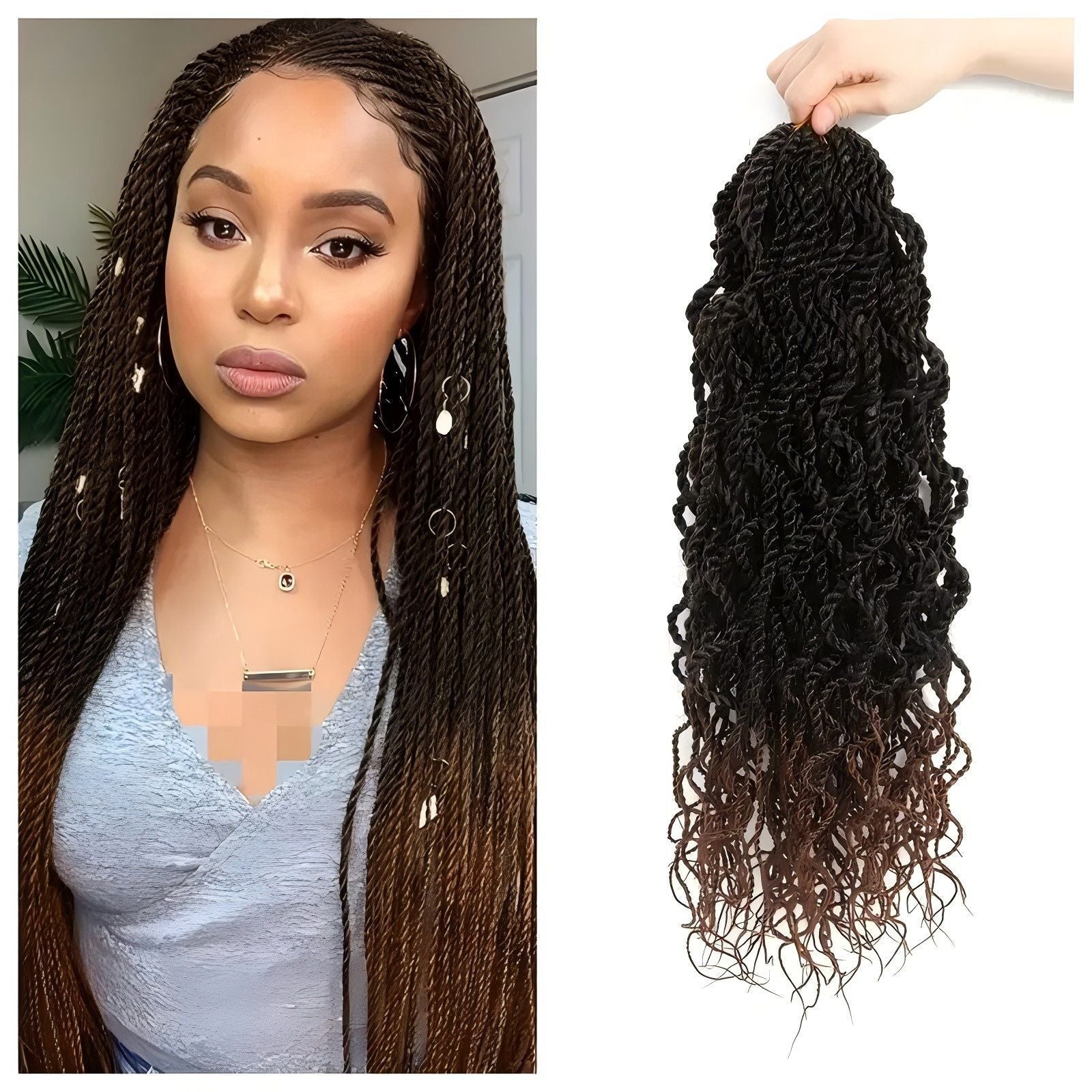 European and American Cross-Border Direct Supply Synthetic Wigs18Curved Dreadlocks Wavy senegalese twist Wig