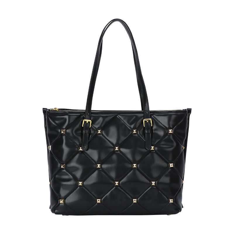 Women's Bag Niche Versatile New Quilted Tote Down Bag Textured Personality Large Capacity Handbag