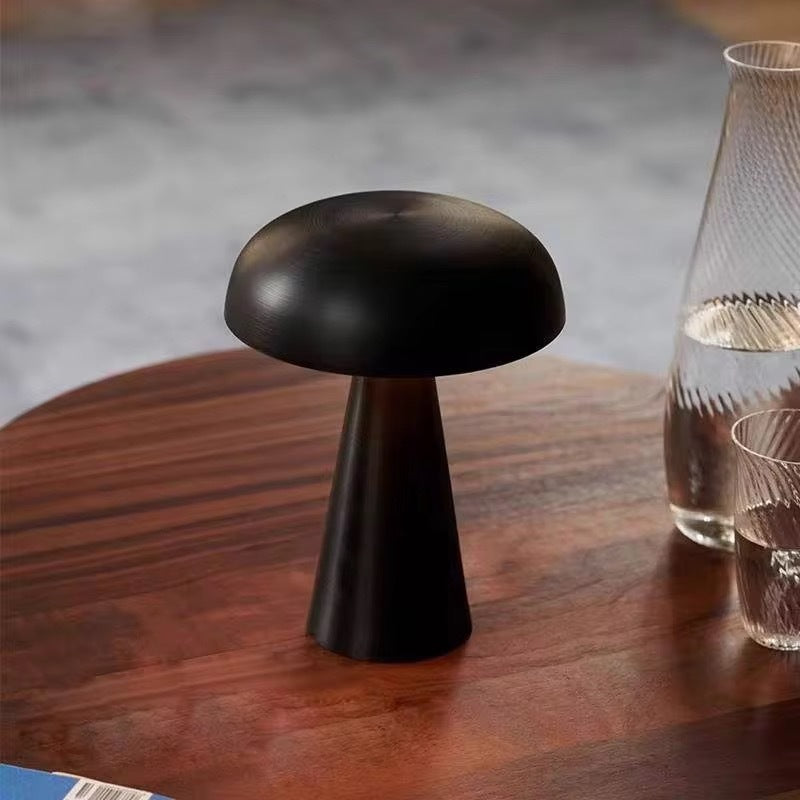 Coconut Mushroom Table Lamp Danish Mushroom Lamp Metal Bar Rechargeable Table Lamp Restaurant Atmosphere Decoration Night Light