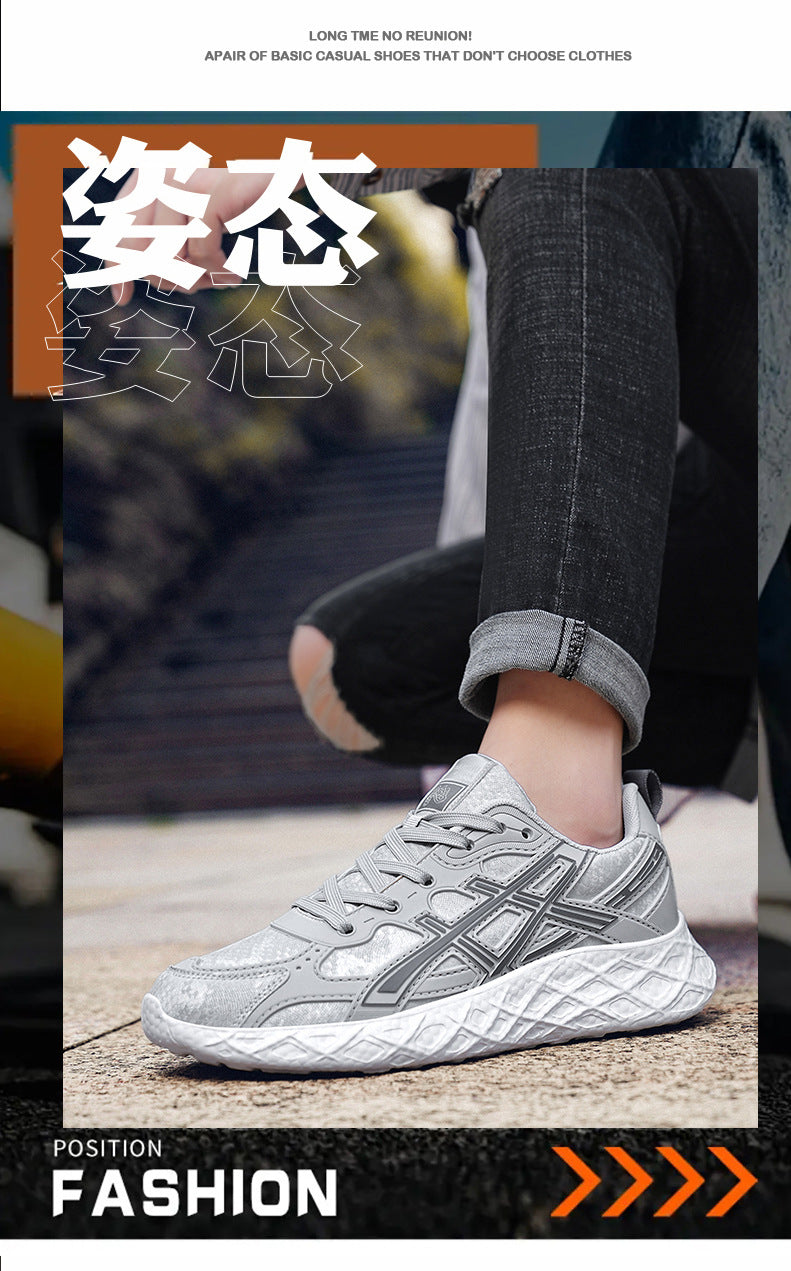 Men's Shoes2025Spring and Summer New Popcorn Soft Bottom Mesh Breathable Sports Shoes Casual Lightweight Shock Absorption Running Shoes