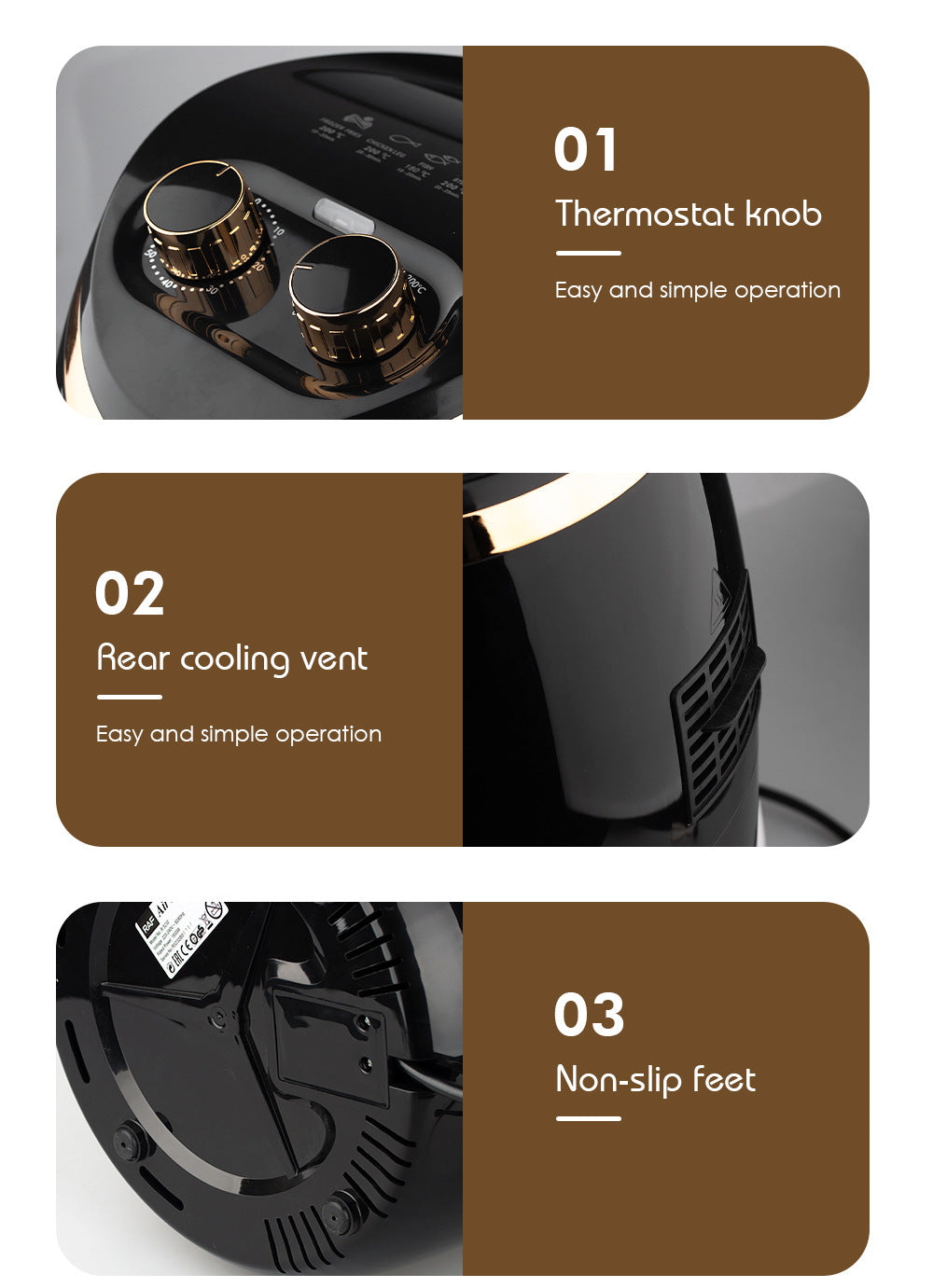 RAF US Standard Air Fryer Household Large Capacity Multifunctional Smart French Fries Fully Automatic Fryer 5.8L