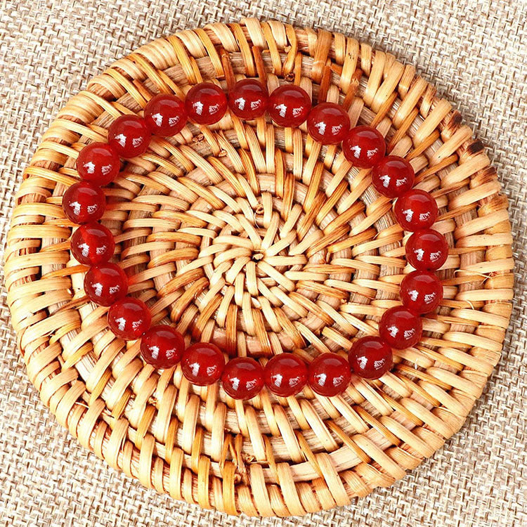 Natural Red Agate Bracelet Zodiac Year Retro Red Crystal Fashion Jewelry Bracelet