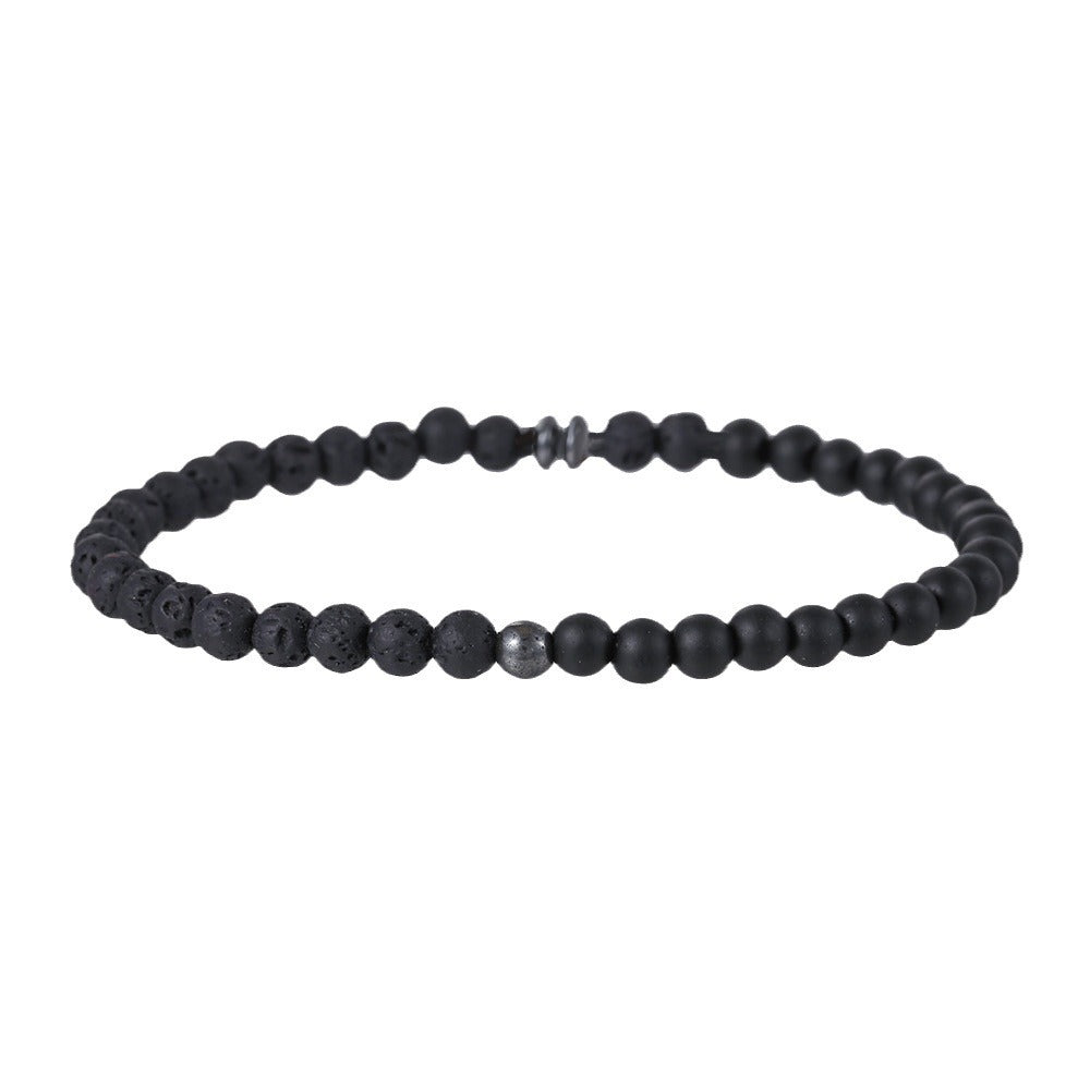 Mini Small Bracelet Women's Personalized Gift Natural Stone Beaded Turquoise Volcano4mm Map Stone Sanding Bracelet