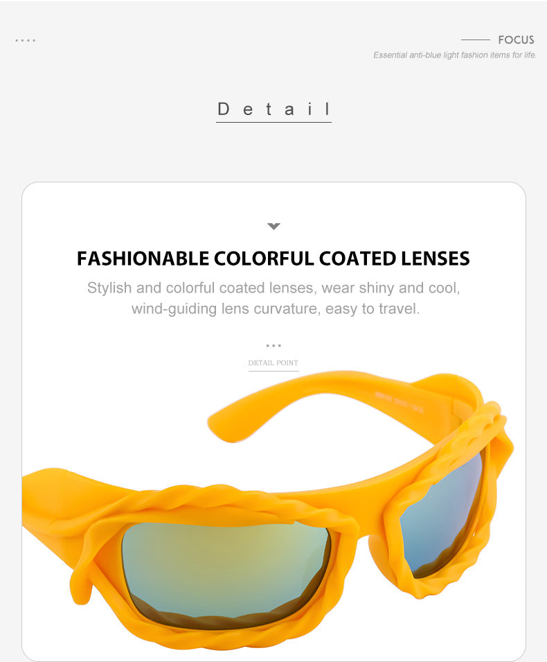 New Y2K Irregular Sunglasses for Women, Cycling Lace Sunglasses, Women's European and American Style Performance Glasses sunglasses