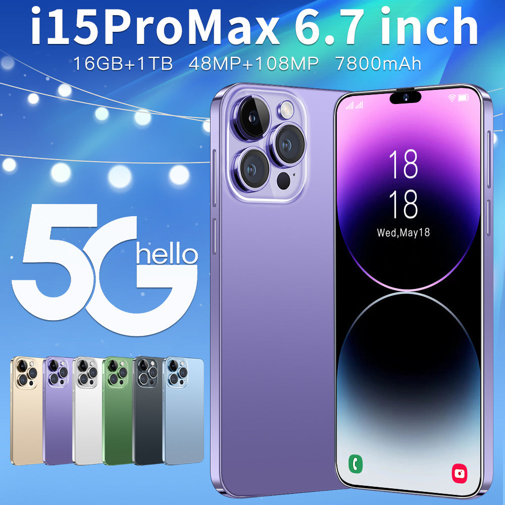 In-stock Mobile Phones i15 ProMax Android Phone16+1TB Smartphone Source Factory(Popular)