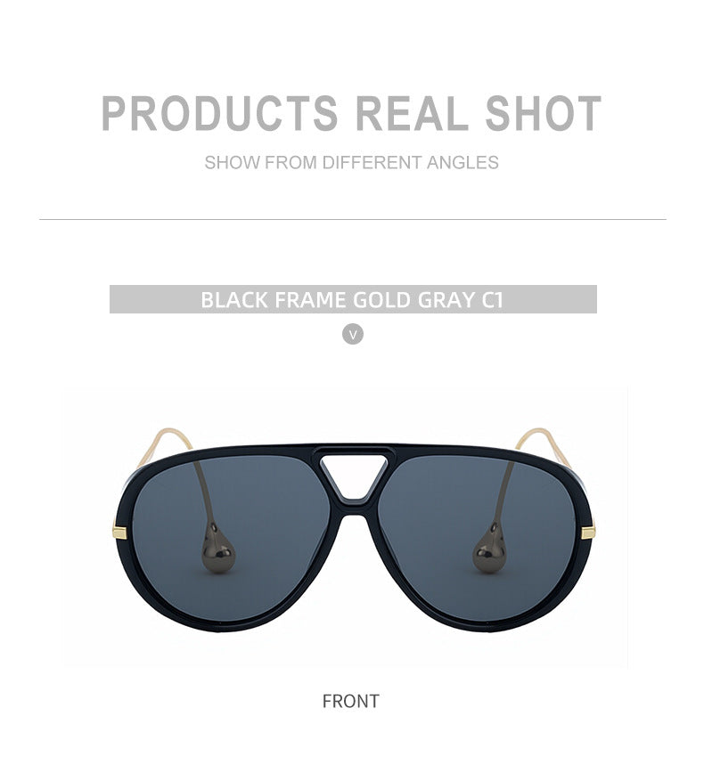 2025New Sunglasses for Women, European and American Fashion Glasses, Double Bridge Personality Aviator Sunglasses, Sun Protection Pilot Sunglasses for Men