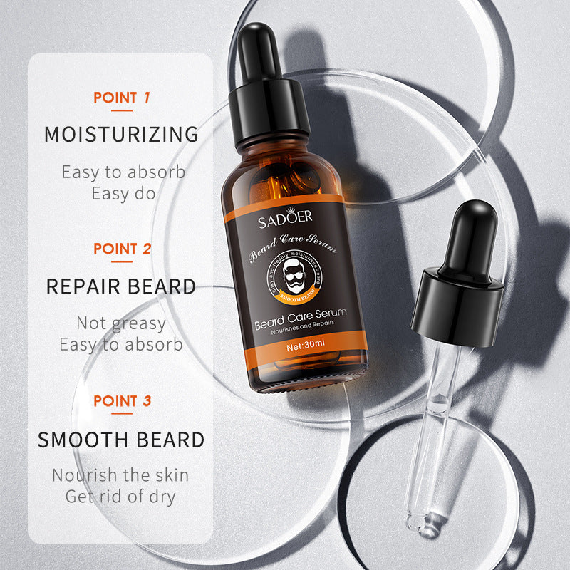 Full English Beard Care Serum SADOER Men's Beard Care Solution30ml  Foreign Trade Wholesale
