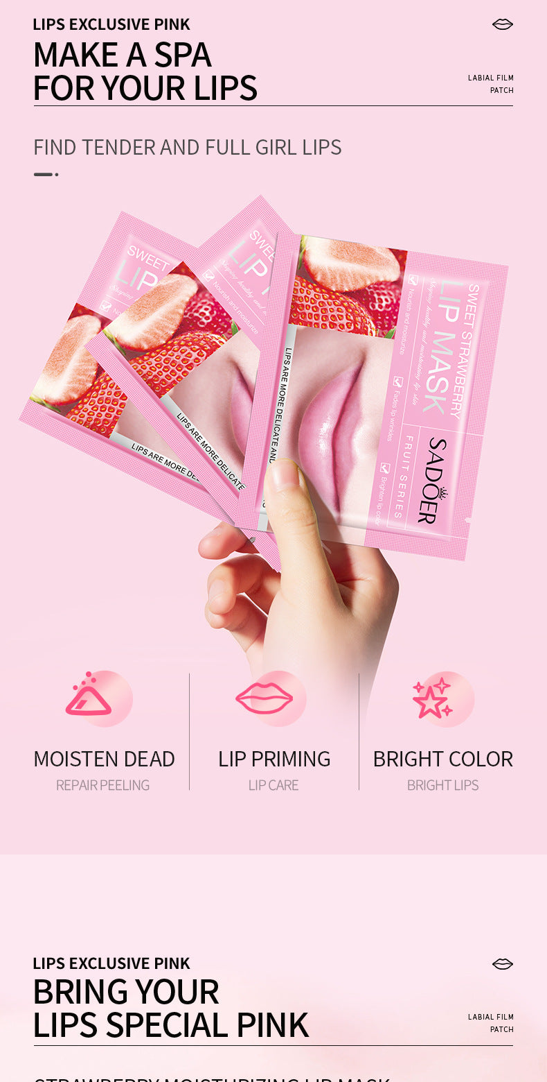 Cross-border Boxed Lip Mask8gx20slice Fruit Strawberry Moisturizing Care Moisturizing Lip Mask Foreign Trade Manufacturer Wholesale