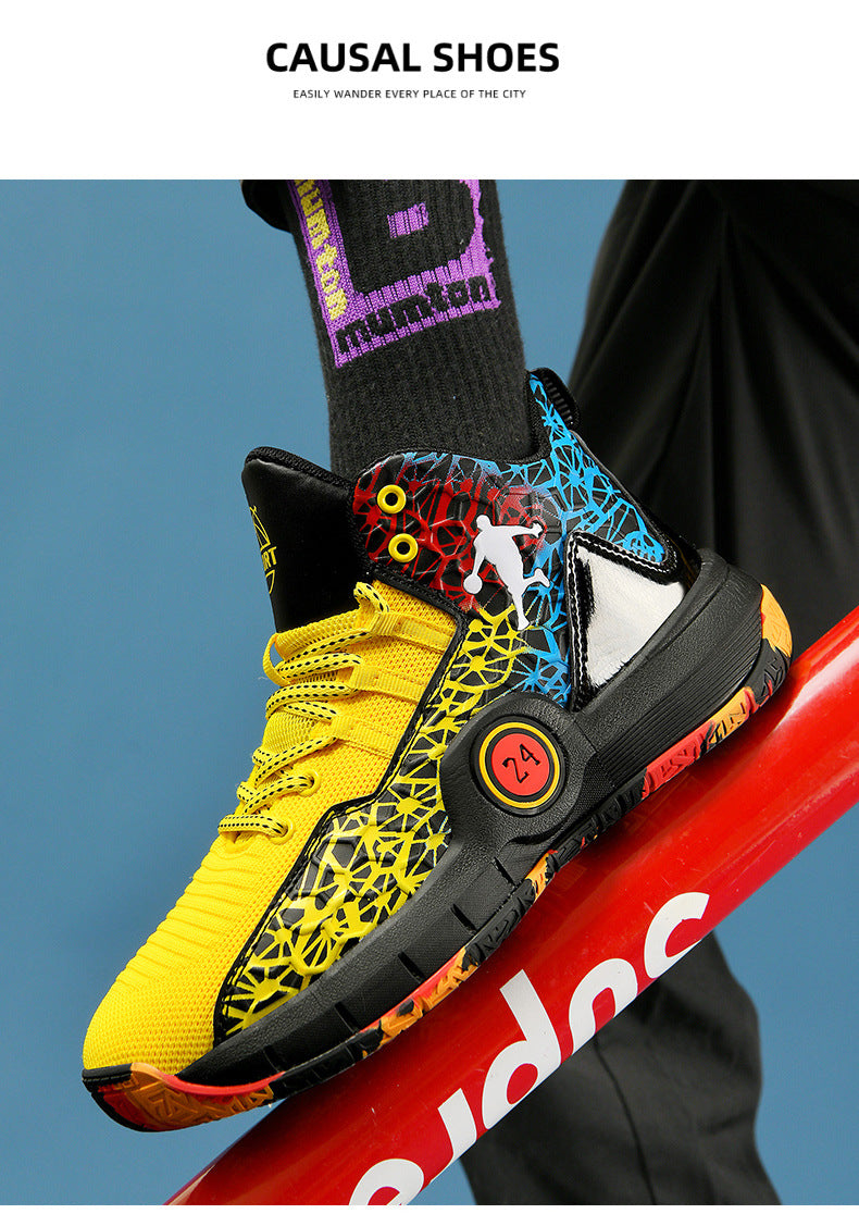 Youth Professional Basketball Shoes Men's Flyknit Mesh Sports Shoes Women's Student Trendy Practical Sneakers Wholesale