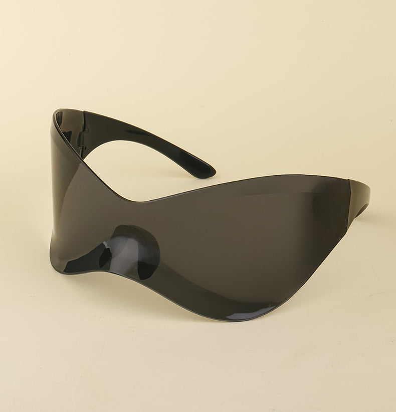 European and American Large Frame Sunglasses for Women, Trendy UV Protection Glasses with a High-End Feel Y2K Millennium Frameless Cycling Sunglasses for Men