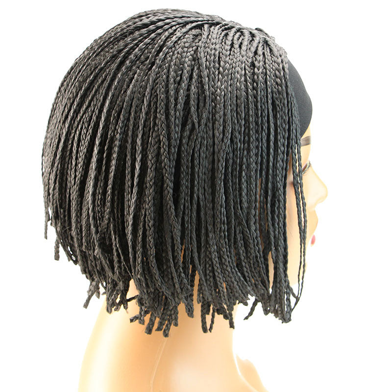 Factory In-Stock African Drawstring Braided Bob Wig Ice Silk Headband Bob headband Braid Wigs