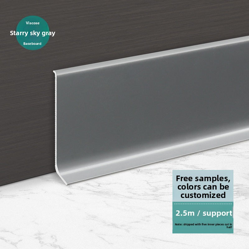 Aluminum alloy self-adhesive skirting board in cream style6cm Diamond-patterned white skirting line8Centimeter skin white metal baseboard