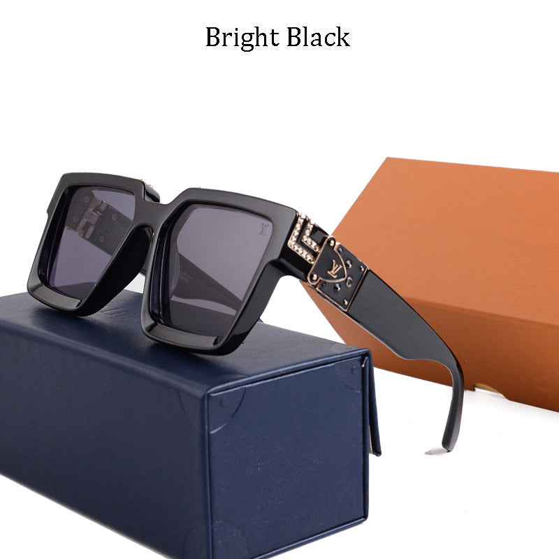 European and American Fashion Square Large Frame Metal Accessories Trendy Men's Sunglasses UV Protection Street Style Women's Sunglasses Wholesale