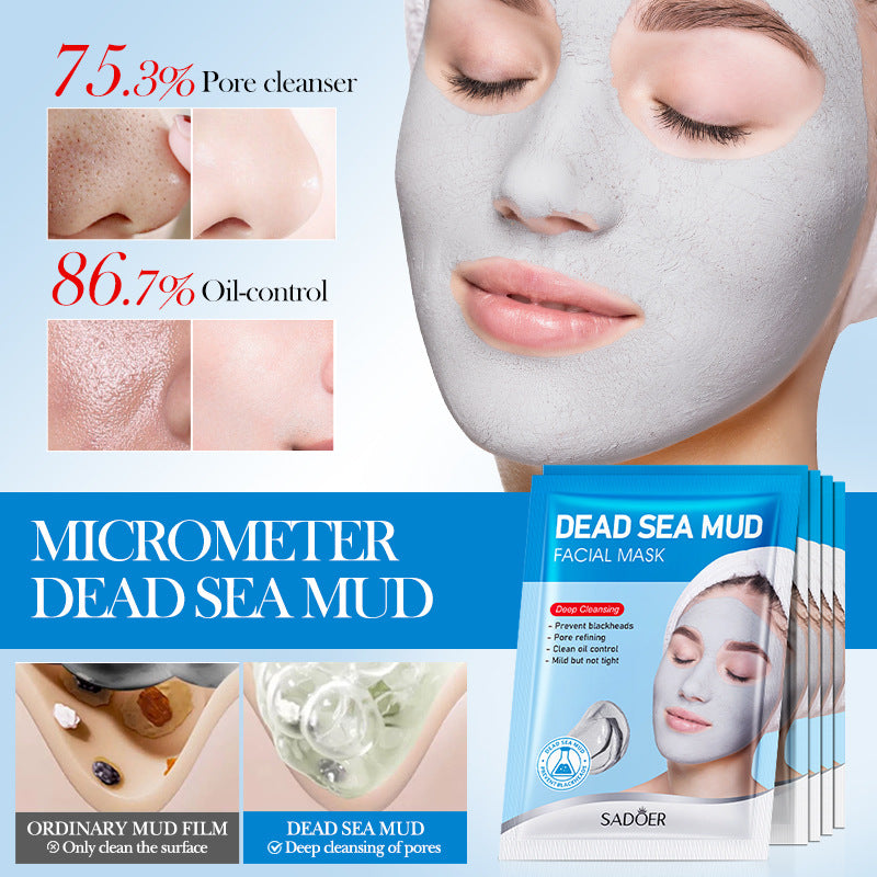 Dead Sea Mud Cleansing Mask SADOER Deep Cleansing Blackhead Removal Mask Cross-Border Wholesale